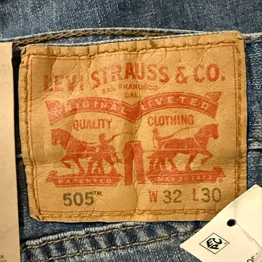 Levi's 505 Regular 32x30 Light Wash Jeans NWT 100% Cotton Made in Mexico